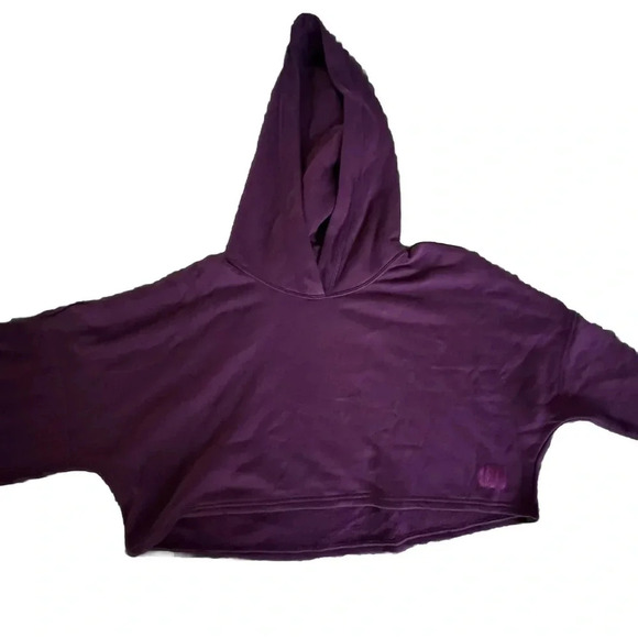 NEW Savage X Fenty Essential Fleece Scope Logo Cropped Hoodie Late night Purple - Picture 10 of 13